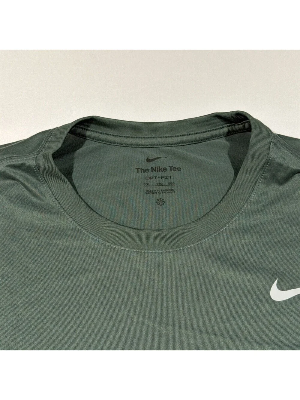 Nike Shirt Mens 2XL Green Dri Fit Performance Fitness Tee Gym Training Top